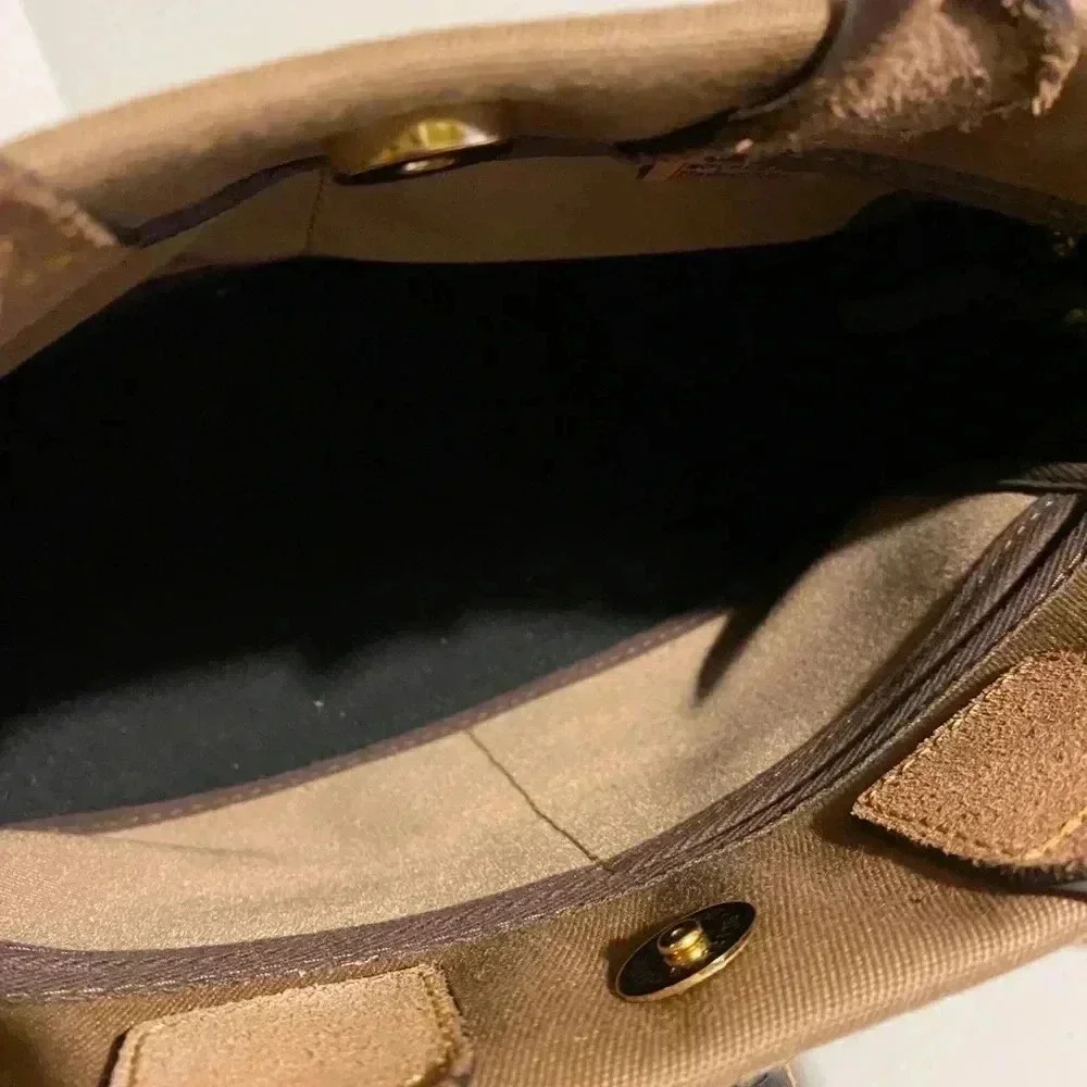 Dooney & Bourke beige brown canvas leather bag